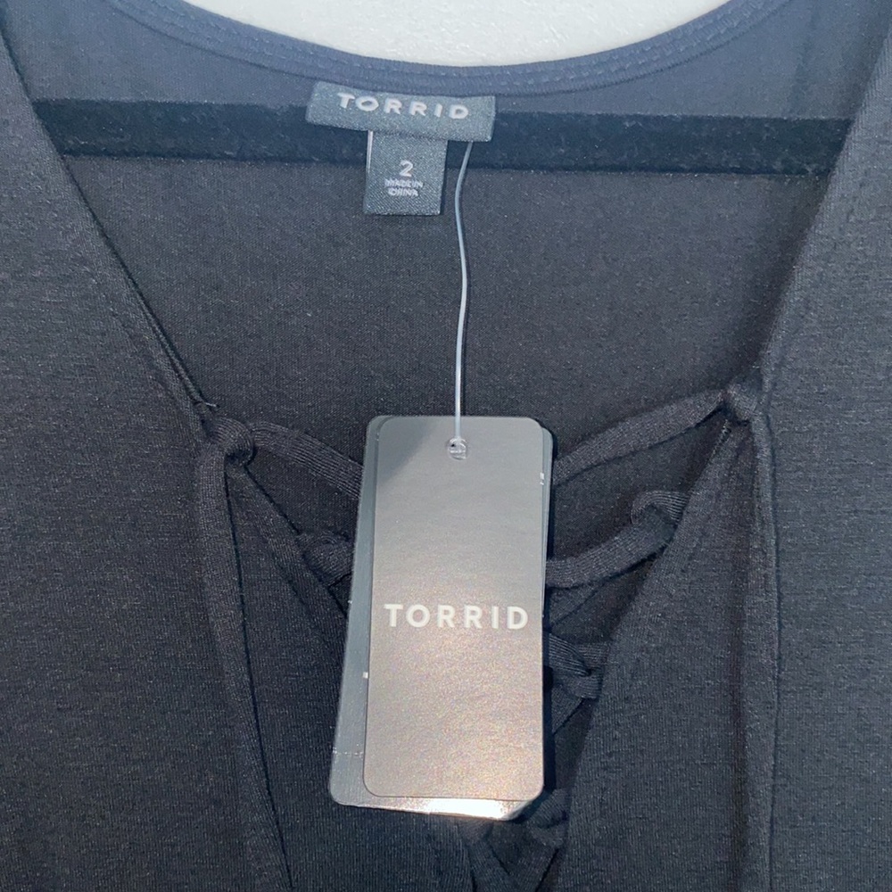 Torrid Midi Jersey Tie Front Dress - Picture 8 of 8